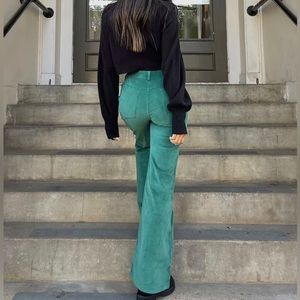 PRINCESS POLLY GREEN FLARE PANTS